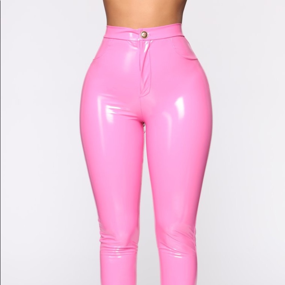 Pink latex pants